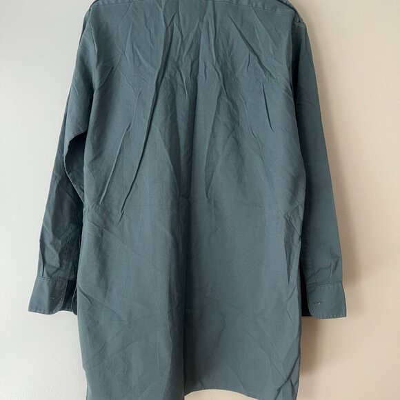 Vintage Lutteurs Long Military Workwear Shirt Size 40/62 Swiss Army Minimalist - Picture 10 of 12